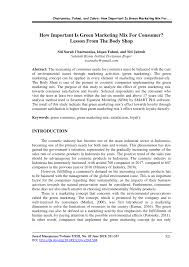 We did not find results for: Pdf How Important Is Green Marketing Mix For Consumer Lesson From The Body Shop