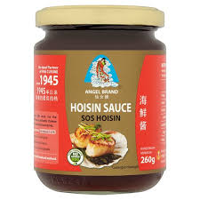 Asian barbecue sauce 6 tablespoons hoisin sauce 2 tablespoons rice vinegar ( not seasoned) 1/2 teaspoon lemon juice 1 tablespoon asian fish sauce 1 tablespoon soy sauce 1 tablespoon honey 1/3 cup minced shallots 2 garlic cloves, minced 1 tablespoon minced peeled fresh ginger 1/8 teaspoon chinese five spice powder 1/3 cup sugar tabasco sauce Angel Brand Hoisin Sauce 260g Tesco Groceries