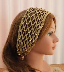 GOLD BEADED Metallic Head Band Wrap . 3.75" W . Sparkly . Handwoven Gold  Beads Every Row . Glam . Gift for Her . Exclusive USA