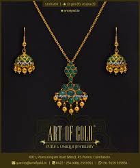 Display results as grid display results as list per page. Emerald Pendant Set In Gold Art Of Gold Jewellery Coimbatore