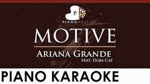 Ariana Grande Motive Feat Doja Cat Higher Key Piano Karaoke Instrumental Youtube