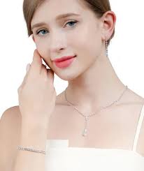 Collar Gotico Magnífico Collar De Cristal En Forma De Corazón De Novia  Juego De Pendientes