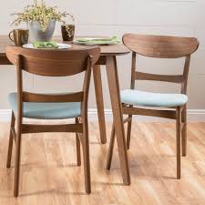 Update your kitchen or dining space with this white/natural dining chair. Noble House Odelia Mid Century Modern Dining Chairs Set Of 2 Mint And Natural Walnut Flexegg