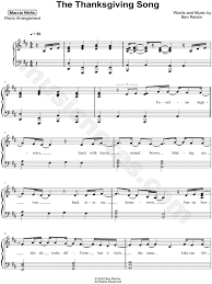 Marcia Wells The Thanksgiving Song Ben Rector Sheet Music Piano Solo In D Major Download Print Sku Mn0222440