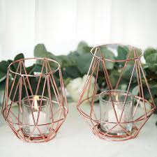 Also set sale alerts and shop exclusive offers only on shopstyle. 2 Pcs 6 In Tall Rose Gold Geometric Metal With Glass Candle Holders