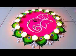 Easy Ganpati Rangoli Designs Quick Ganesha Rangoli Youtube In 2020 Rangoli Designs Ganesha Rangoli New Rangoli Designs