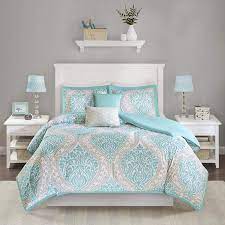 See more ideas about aqua, aqua turquoise, tiffany blue. Amazon Com Intelligent Design Senna Comforter Set Full Queen Size Aqua Blue Gray Damask 5 Piece Bed Sets All Season Ultra Soft Microfiber Teen Bedding Great For Guest Room And Girls