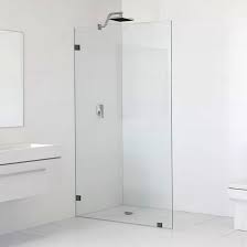 Frameless shower hinge suppliers forge hardware offer an extensive selection of glass door hinges to suit any type of frameless shower. 900x2000 Frameless Shower Screen Fixed Panel 10mm Thick Glass Walk In 762 Black Renolink