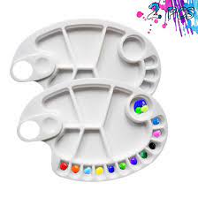 Browse butchers trays and well art palettes, ideal for wet media like watercolor, gouache and acrylic paint or choose from a selection of sealable artist palettes designed to keep your paint fresh. Non Stick Paint Palette 2 Pcs Artist Paint Mixing Tray Palette Oval Shaped Easy Clean Art Palette 17 Wells 2 Pcs Buy Online In Samoa At Samoa Desertcart Com Productid 178793211