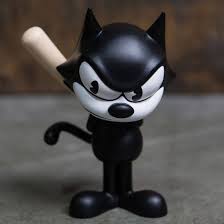 Bait X Dreamworks X Switch Collectibles Felix The Cat Slugger 6 Inch Figure Original Black Black White Felix The Cats Art Toy Toy Sculpture