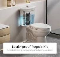 R&T 3-Inch Dual Flush Valve with Top Push Button Toilet Repair Kit Inside Tank dual flush valve replacement kit for 2-piece Toilet, Quick Fix Toilet ...
