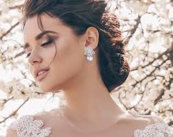 CZ Pearl Wedding Earrings, Freshwater Pearl Bridal Earrings, Clip