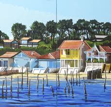 Diptyque Du Bassin D Arcachon Village De L Herbe A Maree Haute Bassin D Arcachon Arcachon Bassin