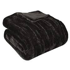 This throw blanket provides a subtle chevron pattern on one side for a dash texture and design. Black Ruched Faux Fur Throw 60 X50 Target