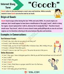 What Is Gooch What Does The Interesting Slang Term Gooch Mean 7 E S L Other Ways To Say Slang Words English Lessons