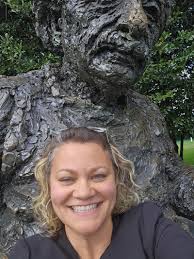 While I was in the neighborhood today, I hopped into Einstein's lap for a  little selfie. I love this guy (and brilliant, intuitive people in  general). 🙏❤️🕊 “I would teach peace rather