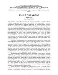This study puts forward three major adjustments to durkheim's concept of the collective consciousness. Emile Durkheim International Bureau Of Education Unesco
