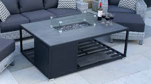 H rectangular powder coated steel lp fire pit coffee table in faux wood with lava rocks: Tahoe Gas Firepit 150 X 100 Cm Regatta Garden Furniture Essex
