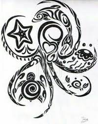 This big and impressive tat occupies the shoulder, part of back and arm. Tribal Octopus W Other Ocean Animals Ocean Tattoos Starfish Tattoo Turtle Tattoo Designs