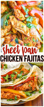 Chicken Fajitas In The Oven On One Pan Chicken Recipes Fajita Recipe Chicken Fajita Recipe Baked Chicken