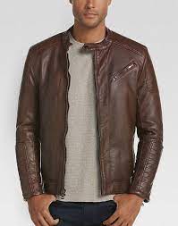 Pronto Uomo Cognac Modern Fit Faux Leather Moto Jacket Men S Sale Men S Wearhouse Mens Wearhouse Faux Leather Moto Jacket Leather Moto Jacket