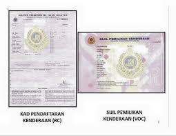 This procedure replaces your name from the registration certificate of your vehicle, with the buyer. Car Ownership Certificate Malaysia
