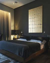 Black Grey Gold Platform Bed Dark Oak Minimalism Interior Home Bedroom Bedroom Interior
