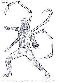 Step By Step How To Draw Iron Spider From Avengers Infinity War Drawingtutorials10 En 2021 Spiderman Dibujo Para Colorear Hombre Arana Para Pintar Spiderman Dibujo