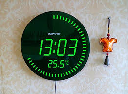 Many of these clocks have large arabic numerals that are easy to read from a great distance. New 3d Creative Circular Large Led Digital Wall Clock Modern Design Home Decor Decoration Big Decorative Round Desk Watch Red Green 28cm X 28cm Green Buy Online In Malta At Malta Desertcart Com Productid