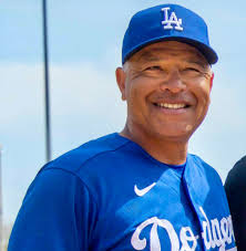 Dave Roberts with Tommy Lasorda at Spring Training 2019, March 6, 2019.