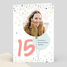 Créez vos cartes d'invitation d'anniversaire avec optimalprint. Invitation Anniversaire Enfant 15 Ans Popcarte