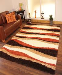 Shaggy Rug Thick Soft Warm Terracotta Burnt Orange Cream Brown Small Large New In Ho Burnt Orange Living Room Decor Living Room Orange Burnt Orange Living Room