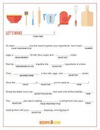 Check spelling or type a new query. Let S Cook Mad Lib Printable Recipelion Com