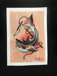 #kraken #traditional tattoo #tatted #tattoos #sailor tattoos #sailor jerry #mythology #arm tattoo #shark #shark tattoo #hand tattoo #fresh ink mark'd : Sailor Jerry Shark Tattoo