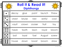 Diphthong Roll It Read It Words Sentences Game Cards In 2020 Magic E Words Vowel Team Words Phonics Activities