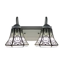 Progress lighting braden 44 in. Engraving Tiffany Two Light Bathroom Lighting Featuring White Finish Long Bar Beautifulhalo Com