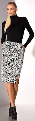 Black And White Cheetah Print Skirt Boston Proper Fashion Leopard Print Pencil Skirt Black White Fashion