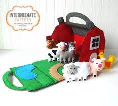 Toy Farm Sewing Pattern Felt Barn Farm Animals Hand Sewing Etsy Animal Sewing Patterns Felt Toys Sewing Stuffed Animals