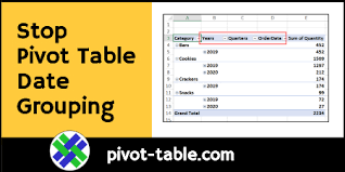 Select any cell in the pivot table choose the 'analyze' tab in the ribbon. Stop Pivot Table Date Grouping Excel Pivot Tables