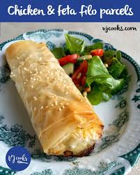 Arrange another phyllo sheet over coated phyllo sheet; Chicken Spinach And Feta Filo Parcels Vj Cooks Recipe Spinach And Feta Minced Chicken Recipes Phyllo Recipes