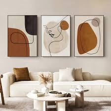 Abstract Beige Terracotta Portrait Line Art Wall Art Fine Art Canvas P –  NordicWallArt.com