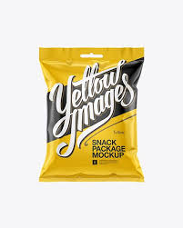 Glossy Snack Package Mockup Front View In Flow Pack Mockups On Yellow Images Object Mockups Mockup Psd Free Mockup Mockup Free Psd