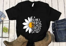 I Became A Nurse Because T Shirt Nurse Gift Nurse Daisy T Shirt By Hibiscusoakdesigns On Etsy Nursing Shirts Nursing Fashion Shirts