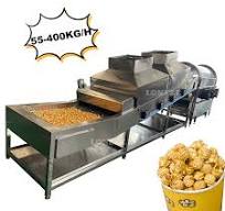 Caramel American Continuous Popcorn Machine Commercial Kettle Corn  Production Line