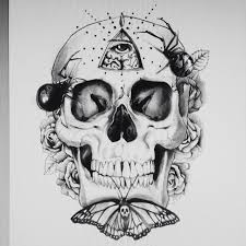 A skull typically represents mortality, and a butterfly represents new life. Vscocam Skull Illustration Draw Drawing Handmade Bu Flickr