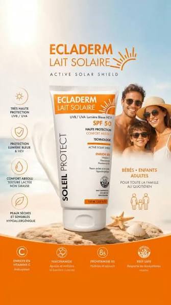 ECLADERM LAIT SOLAIRE 150ML SPF50