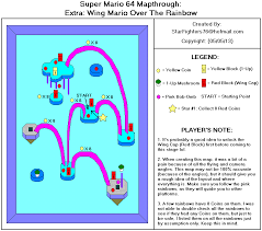 This is the wing cap course, where you will unlock the wing cap for any normal course that has the red blocks. Super Mario 64 Extra Wing Mario Over The Rainbow Map Map For Nintendo 64 By Starfighters76 Gamefaqs