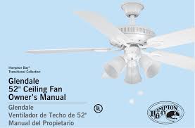 Full paring instructions for hampton bay, harbor breeze remote controls. Glendale 52 Ceiling Fan Owner S Manual Manualzz
