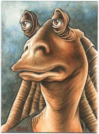 Star Wars Portrait Of Jar Jar Binks Star Wars Painting Star Wars Drawings Star Wars Fan Art