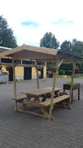 Picknick Bank Met Afdak Picknick Buiten Tuinieren